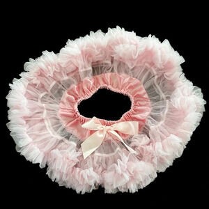 Posh Peanut PP Baby girls Large Pink Tulle Satin Tutu Ruffle Skirt Birthday